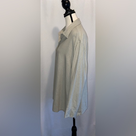 Women’s FRENCH LAUNDRY oatmeal‎ linen blend buttoned shirt size XL - Picture 10 of 15